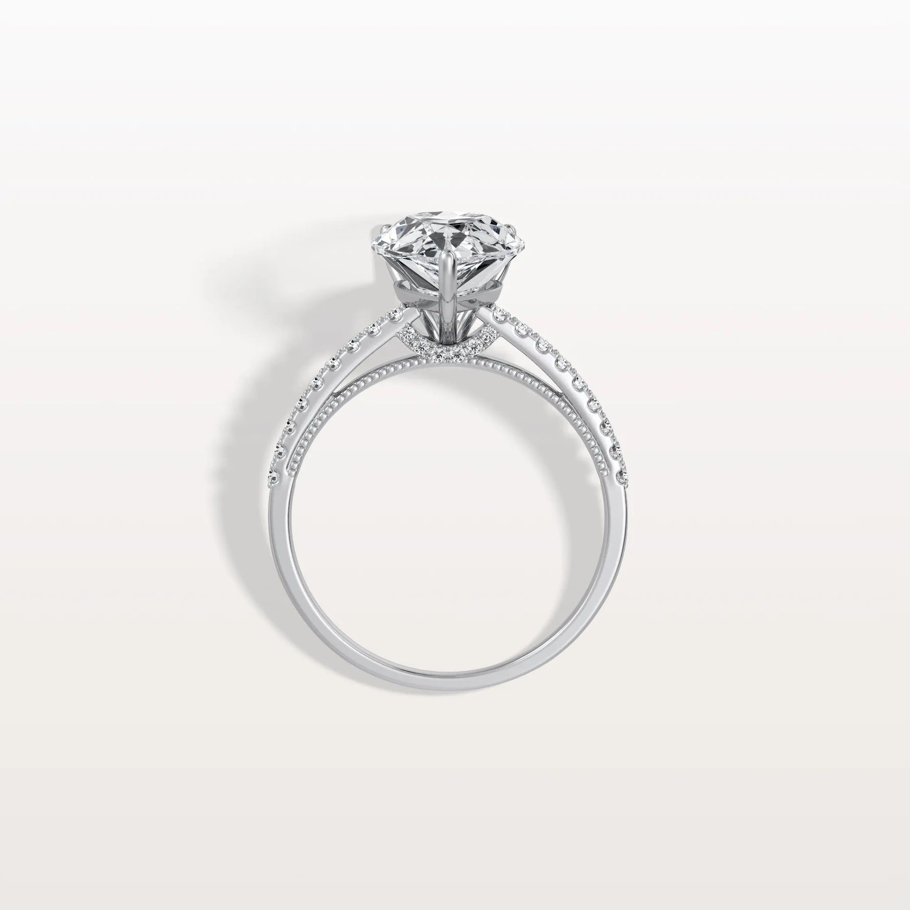 3CT Pear Cut Lab Grown Diamond Engagement Ring With Basket Setting - Rings