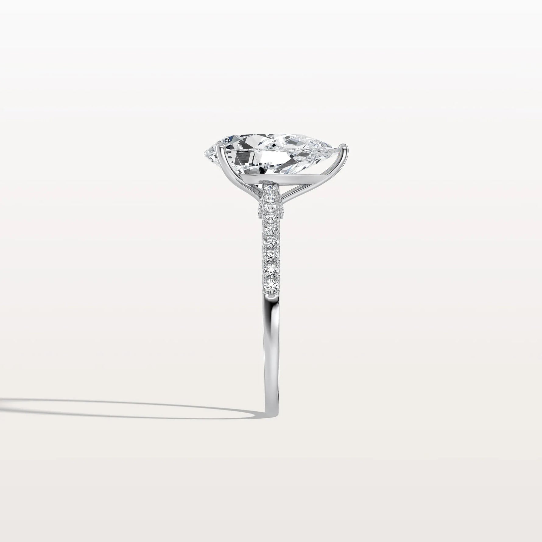 3CT Pear Cut Lab Grown Diamond Engagement Ring With Basket Setting - Rings