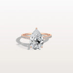 3CT Pear Cut Lab Grown Diamond Engagement Ring With Basket Setting - Rings