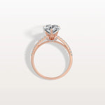 3CT Pear Cut Lab Grown Diamond Engagement Ring With Basket Setting - Rings