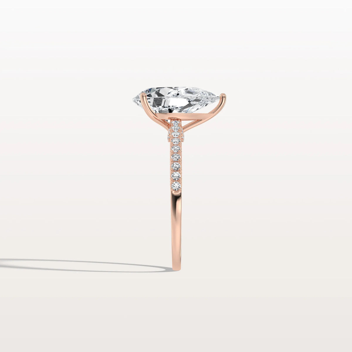 3CT Pear Cut Lab Grown Diamond Engagement Ring With Basket Setting - Rings