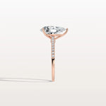 3CT Pear Cut Lab Grown Diamond Engagement Ring With Basket Setting - Rings