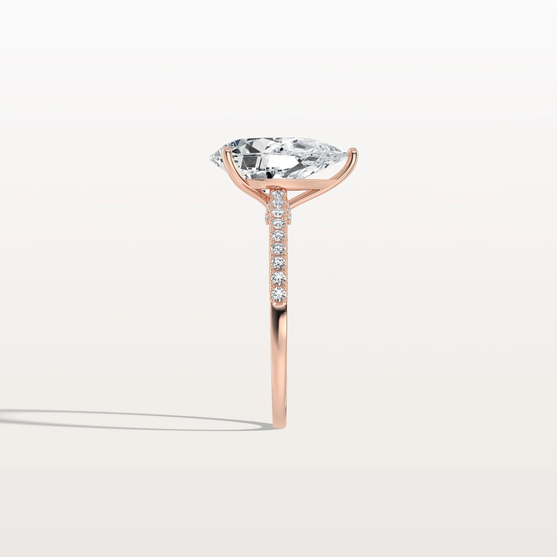 3CT Pear Cut Lab Grown Diamond Engagement Ring With Basket Setting - Rings