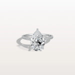 3CT Pear Cut Lab Grown Diamond Engagement Ring With Basket Setting - Rings