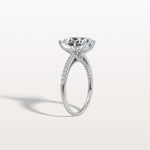 3CT Pear Cut Lab Grown Diamond Engagement Ring With Basket Setting - Rings