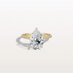 3CT Pear Cut Lab Grown Diamond Engagement Ring With Basket Setting - Rings