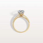 3CT Pear Cut Lab Grown Diamond Engagement Ring With Basket Setting - Rings