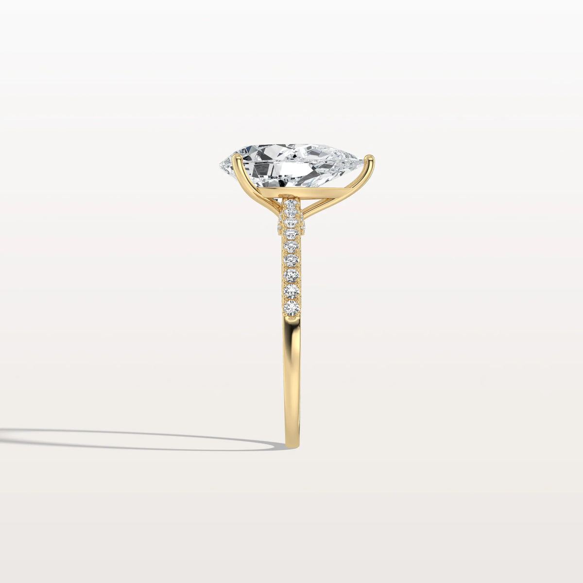 3CT Pear Cut Lab Grown Diamond Engagement Ring With Basket Setting - Rings