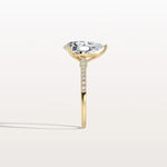 3CT Pear Cut Lab Grown Diamond Engagement Ring With Basket Setting - Rings