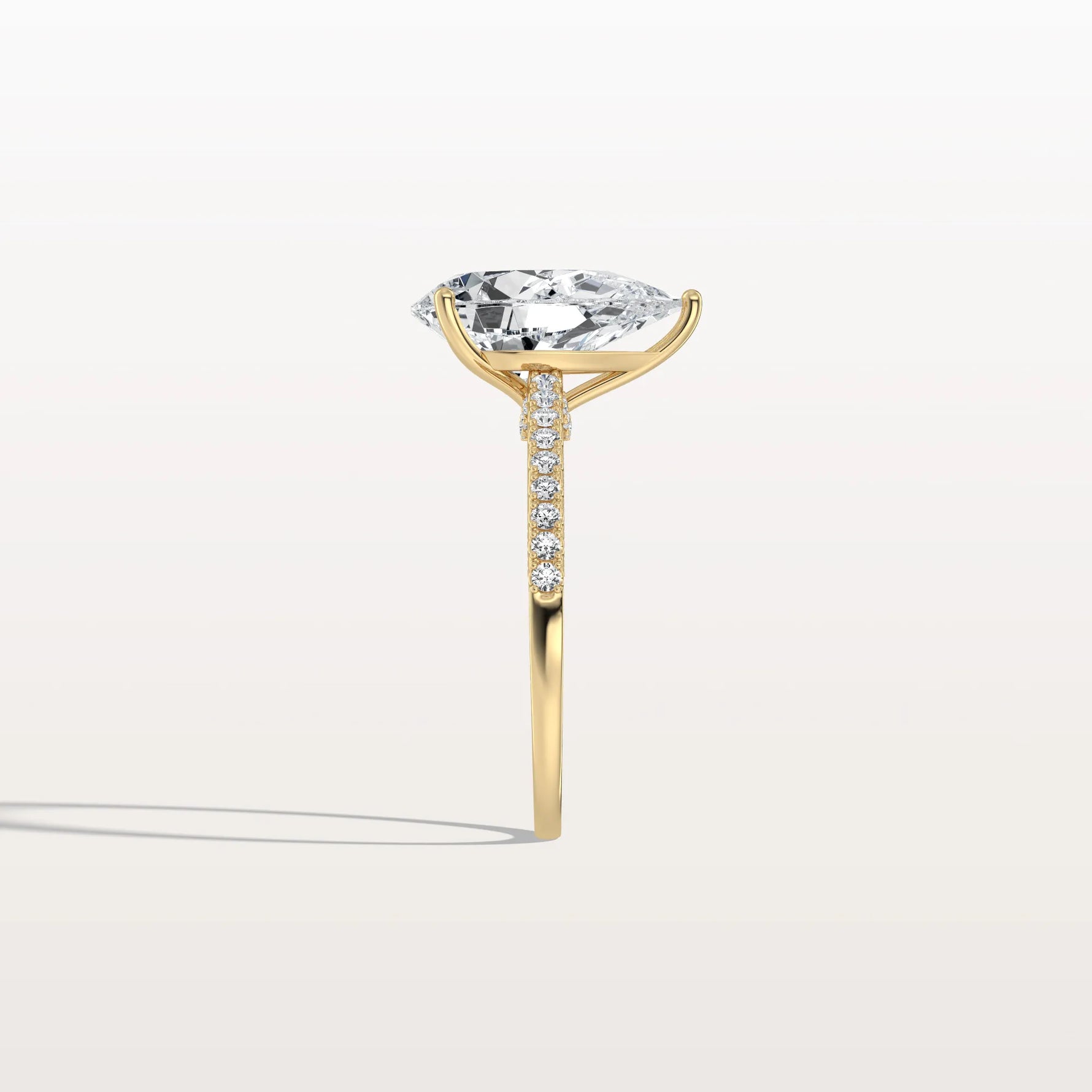 3CT Pear Cut Lab Grown Diamond Engagement Ring With Basket Setting - Rings