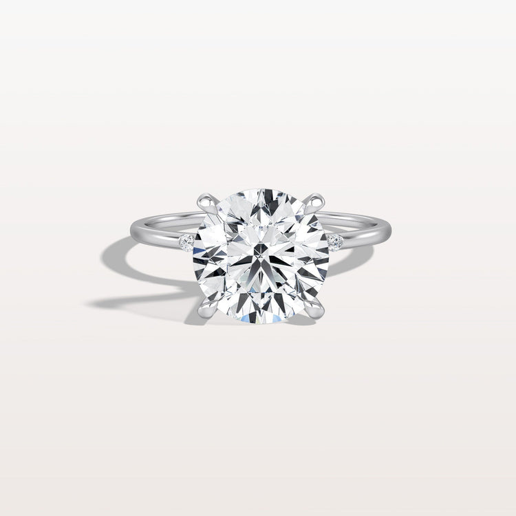 3CT Hidden Halo Lab Diamond Engagement Ring with Side Accents - Rings
