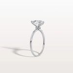 1 CT Lab Grown Pear Engagement Ring with Hidden Halo - Rings