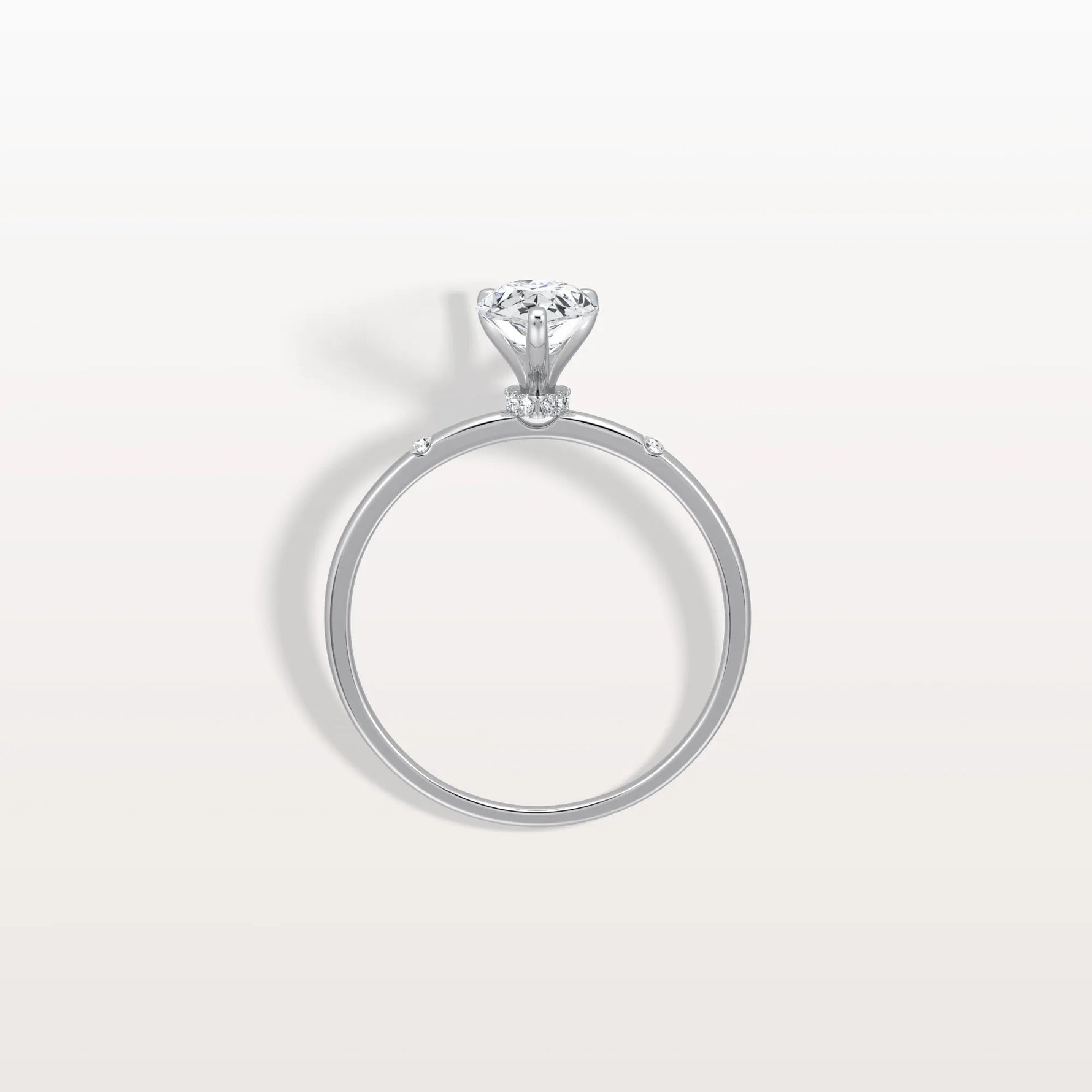 1 CT Lab Grown Pear Engagement Ring with Hidden Halo - Rings