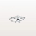 1 CT Lab Grown Pear Engagement Ring with Hidden Halo - Rings
