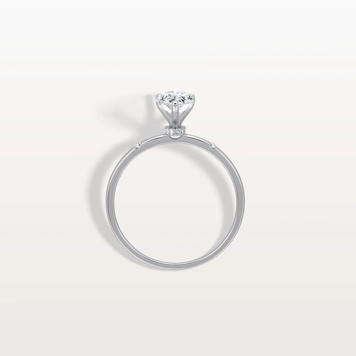1 CT Lab Grown Pear Engagement Ring with Hidden Halo - Rings