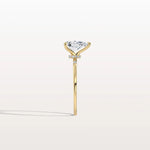 1 CT Lab Grown Pear Engagement Ring with Hidden Halo - Rings