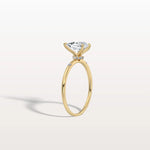 1 CT Lab Grown Pear Engagement Ring with Hidden Halo - Rings