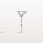 2CT Lab Grown Pear Engagement Ring with Hidden Halo - Rings