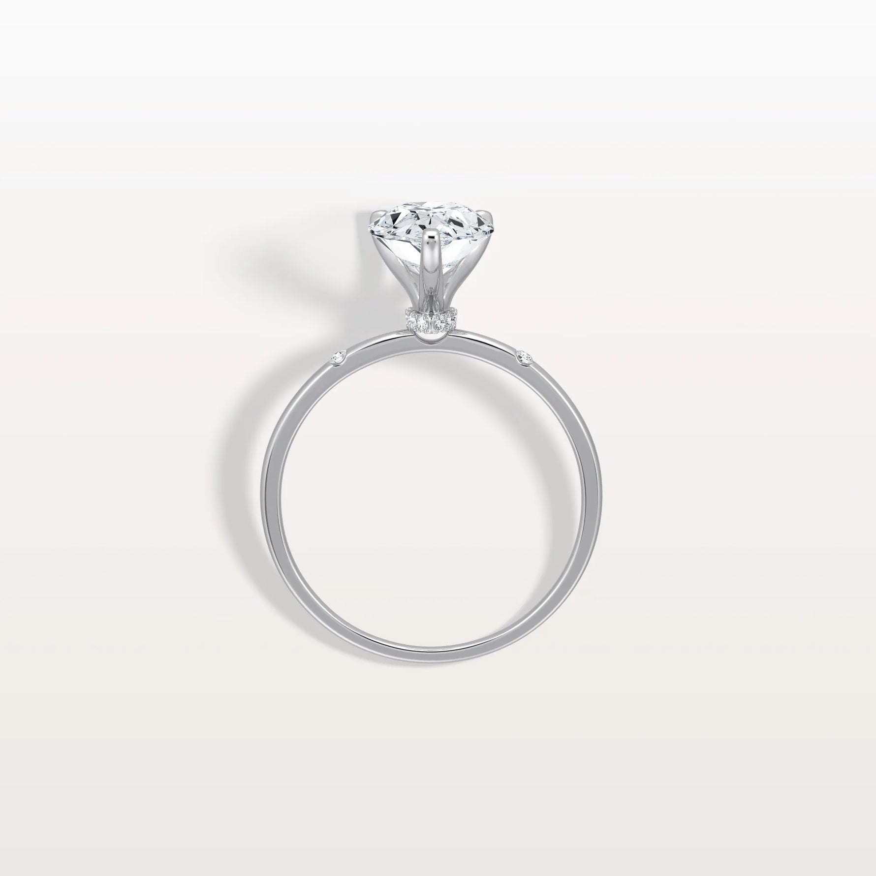 2CT Lab Grown Pear Engagement Ring with Hidden Halo - Rings