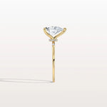 2CT Lab Grown Pear Engagement Ring with Hidden Halo - Rings