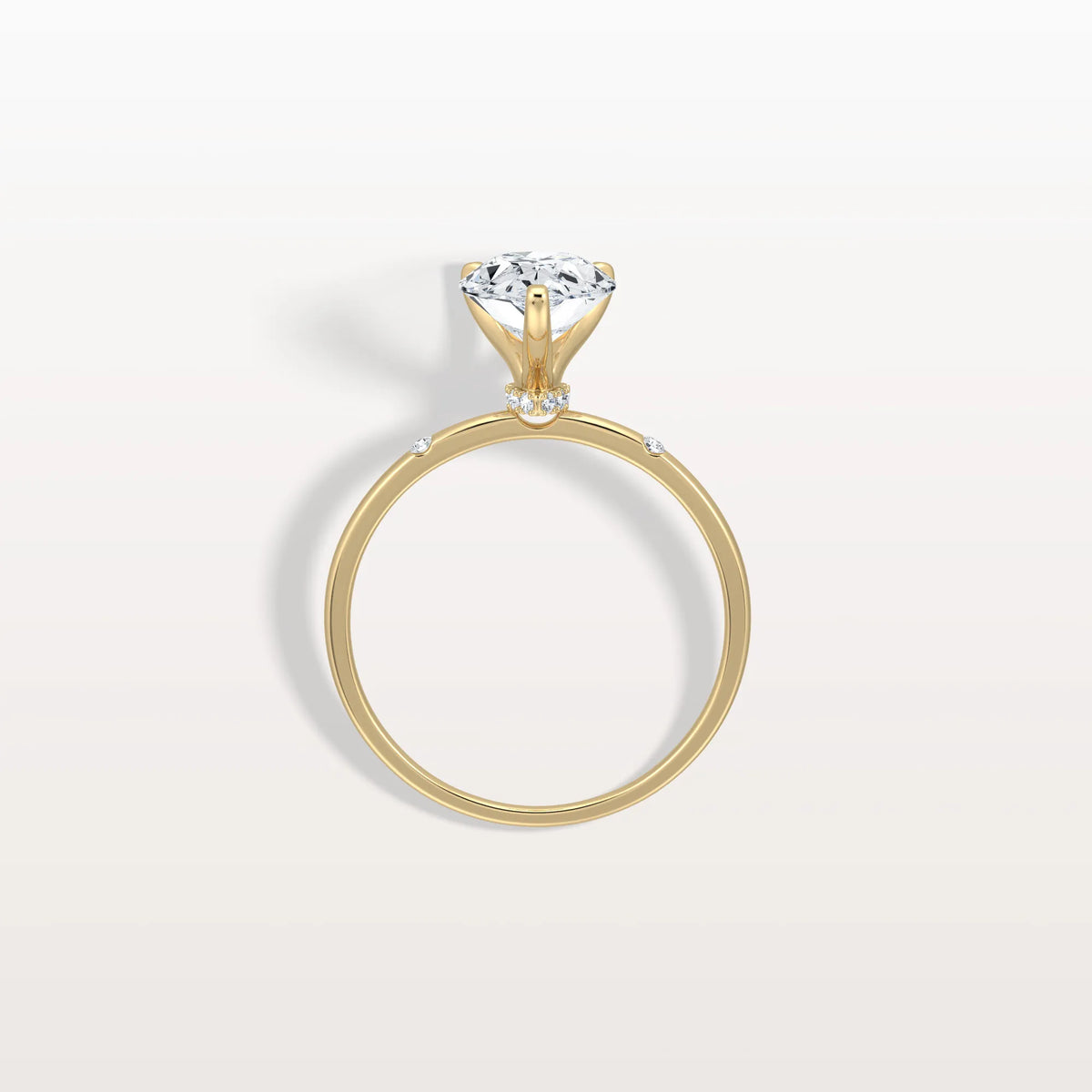2CT Lab Grown Pear Engagement Ring with Hidden Halo - Rings