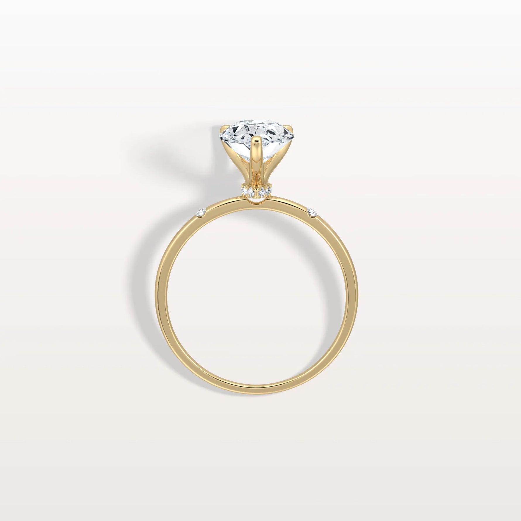 2CT Lab Grown Pear Engagement Ring with Hidden Halo - Rings
