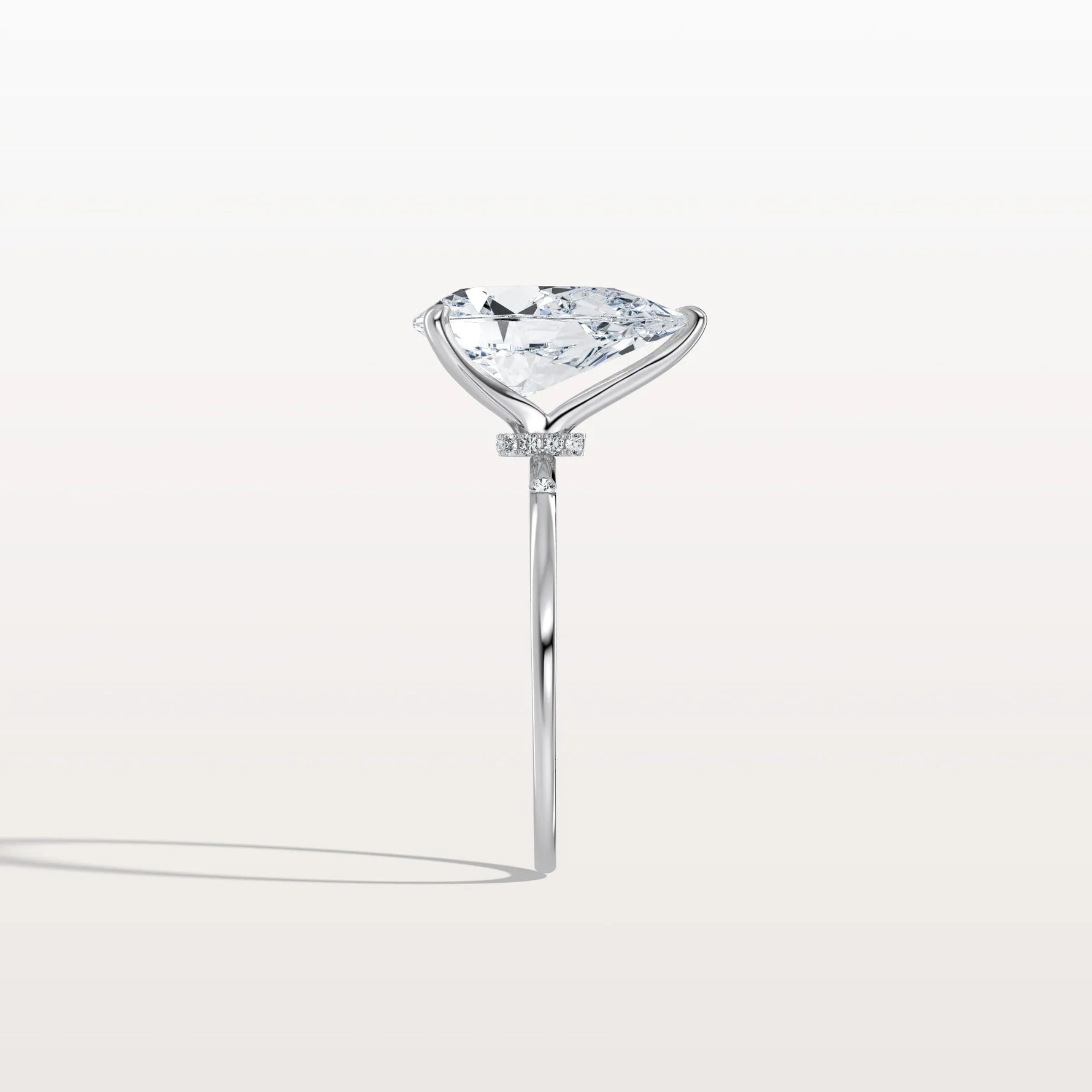 3CT Lab Grown Pear Engagement Ring with Hidden Halo - Rings