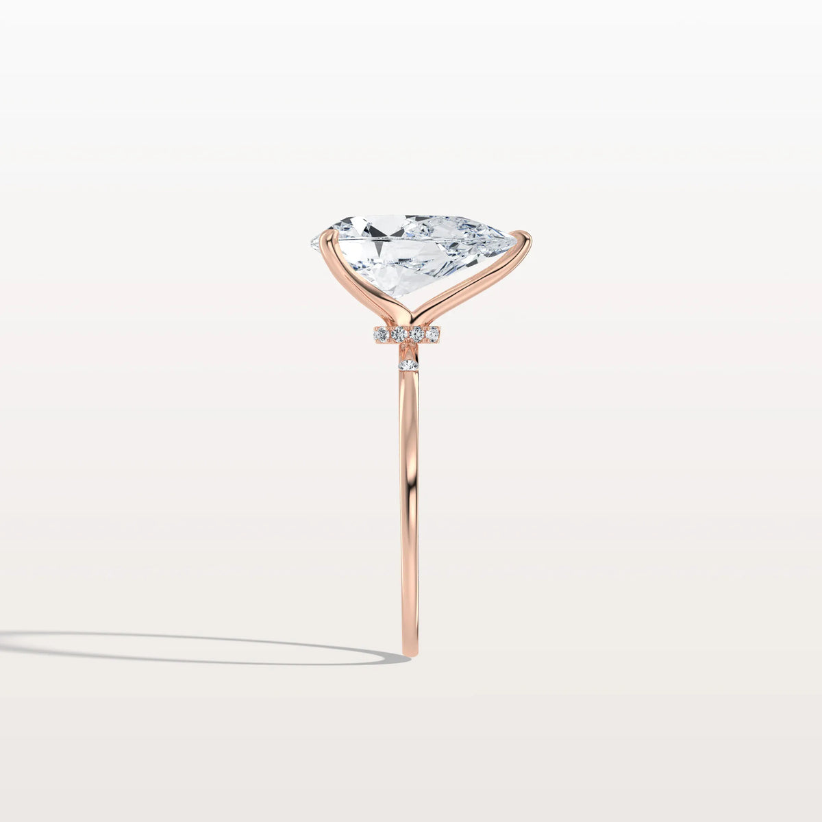 3CT Lab Grown Pear Engagement Ring with Hidden Halo - Rings