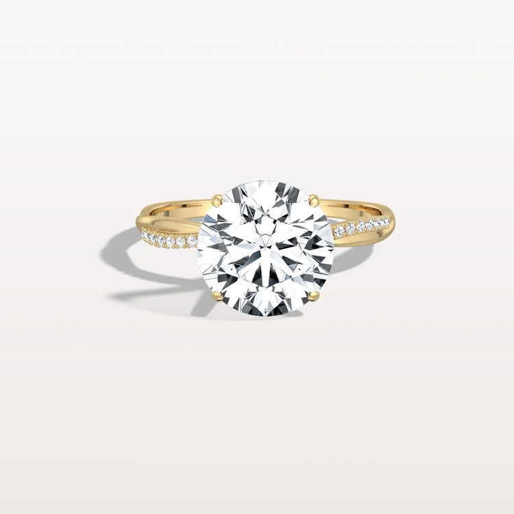 3CT Twisted Engagement Ring with Round Lab Grown Diamond - Rings