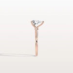 1CT Pear Lab Diamond Engagement Ring–Twisted 14K Gold Band - Rings