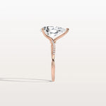 3CT Pear Lab Diamond Engagement Ring–Twisted 14K Gold Band - Rings