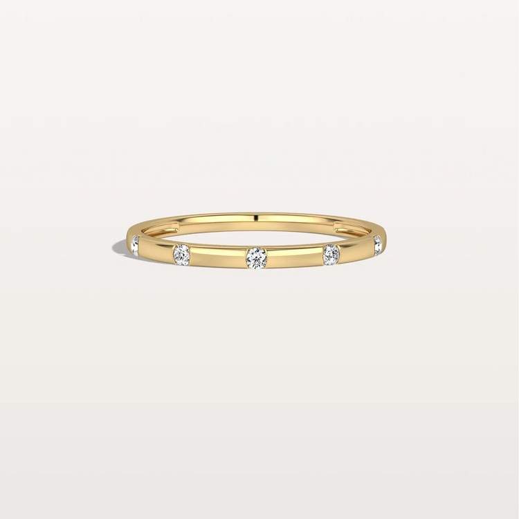 Lab Grown Diamond Dainty Stacking Ring with Lab Diamonds - Rings