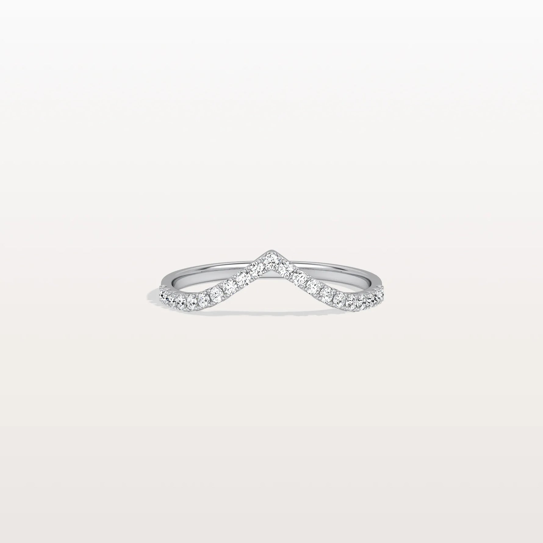 Lab Diamonds V - Shaped Wedding Band in 14K Gold/Platinum - Rings