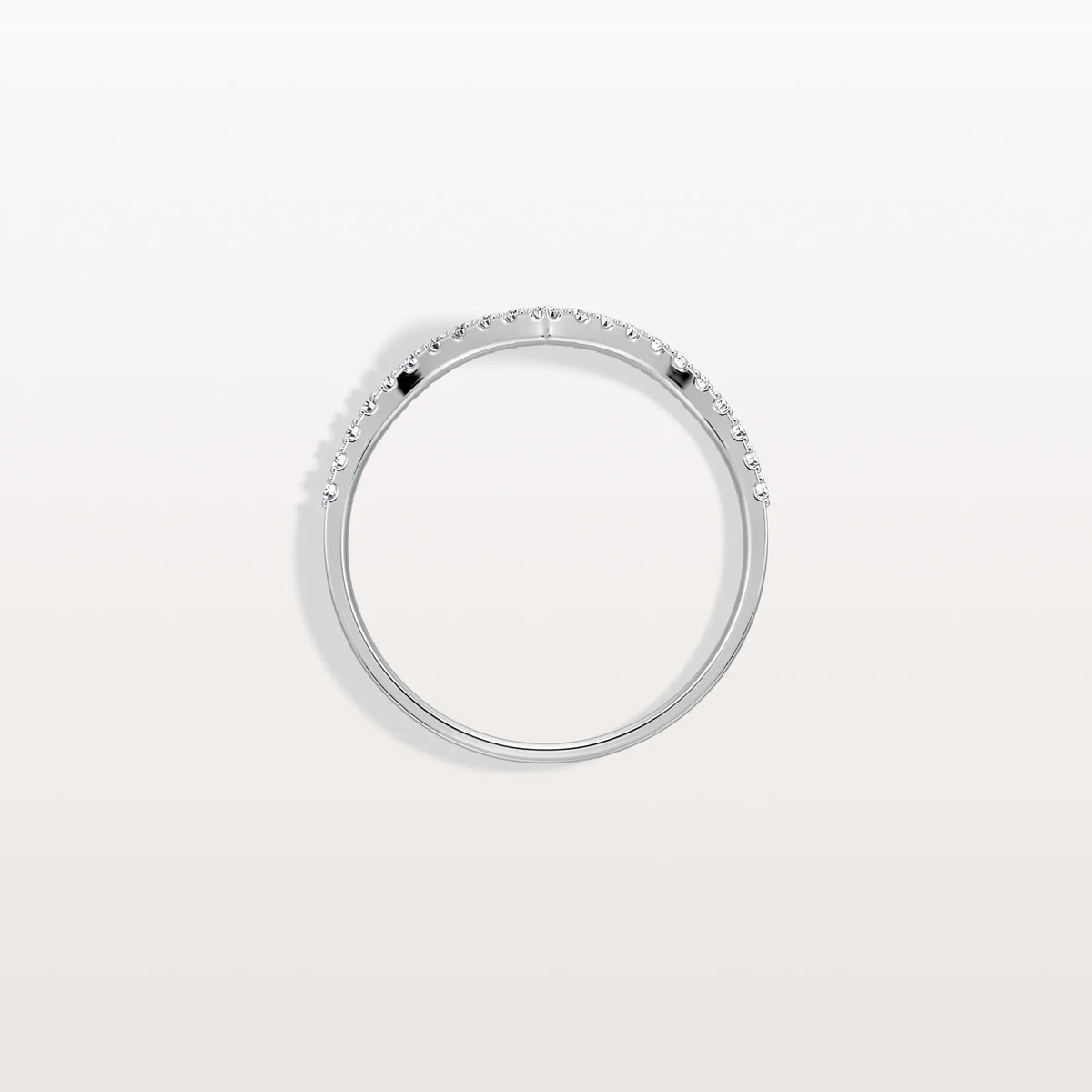 Lab Diamonds V - Shaped Wedding Band in 14K Gold/Platinum - Rings