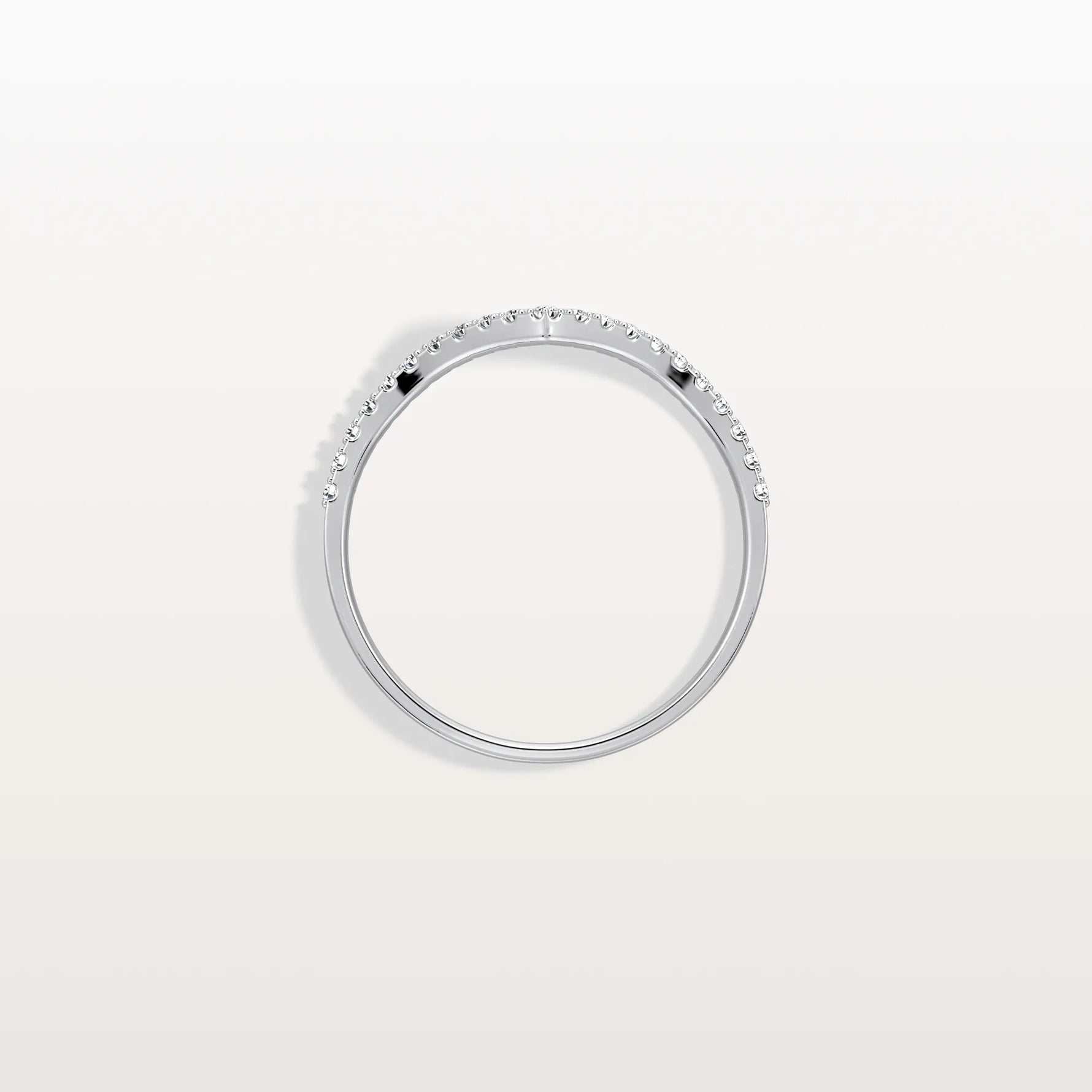 Lab Diamonds V - Shaped Wedding Band in 14K Gold/Platinum - Rings