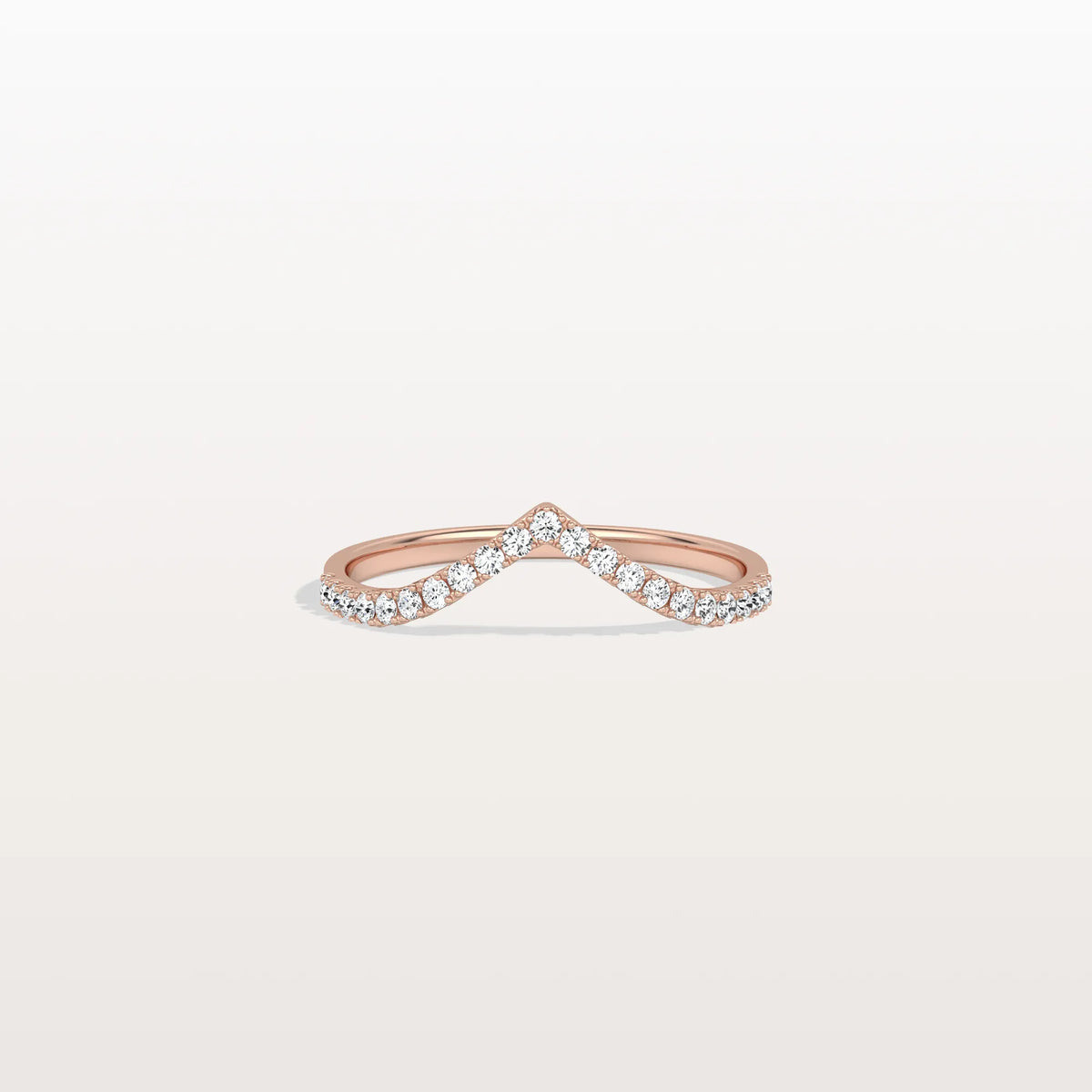 Lab Diamonds V - Shaped Wedding Band in 14K Gold/Platinum - Rings