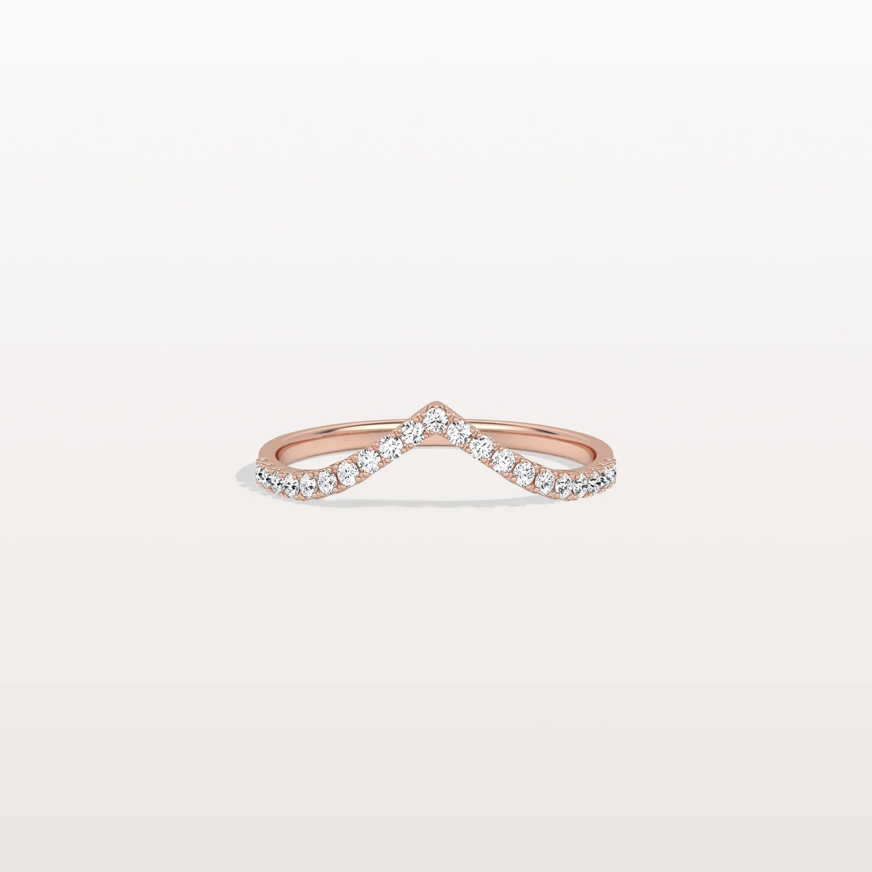 Lab Diamonds V - Shaped Wedding Band in 14K Gold/Platinum - Rings