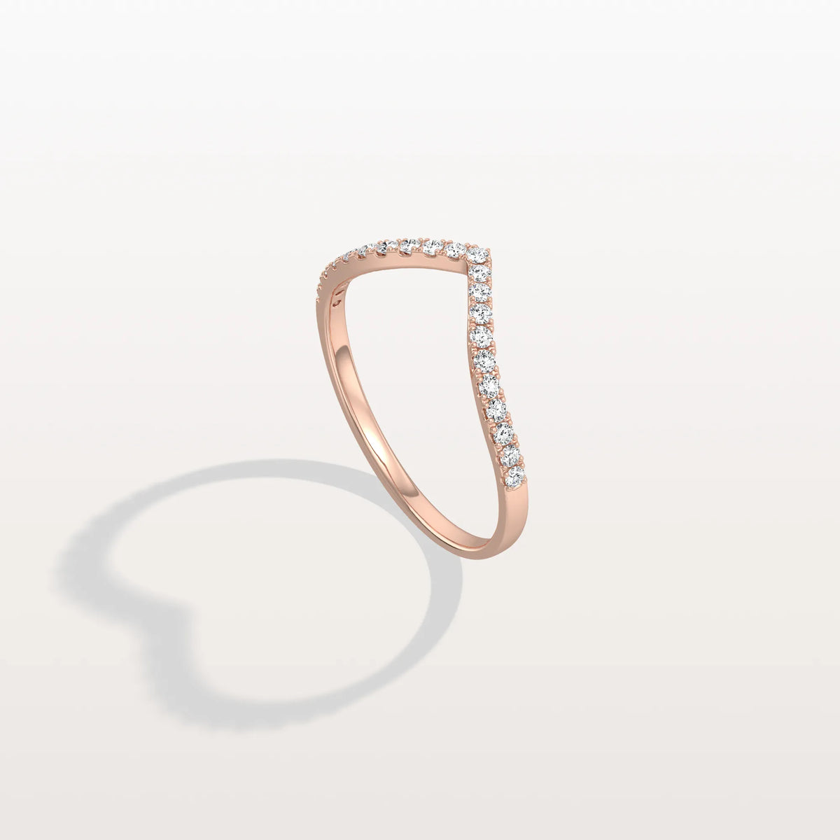 Lab Diamonds V - Shaped Wedding Band in 14K Gold/Platinum - Rings