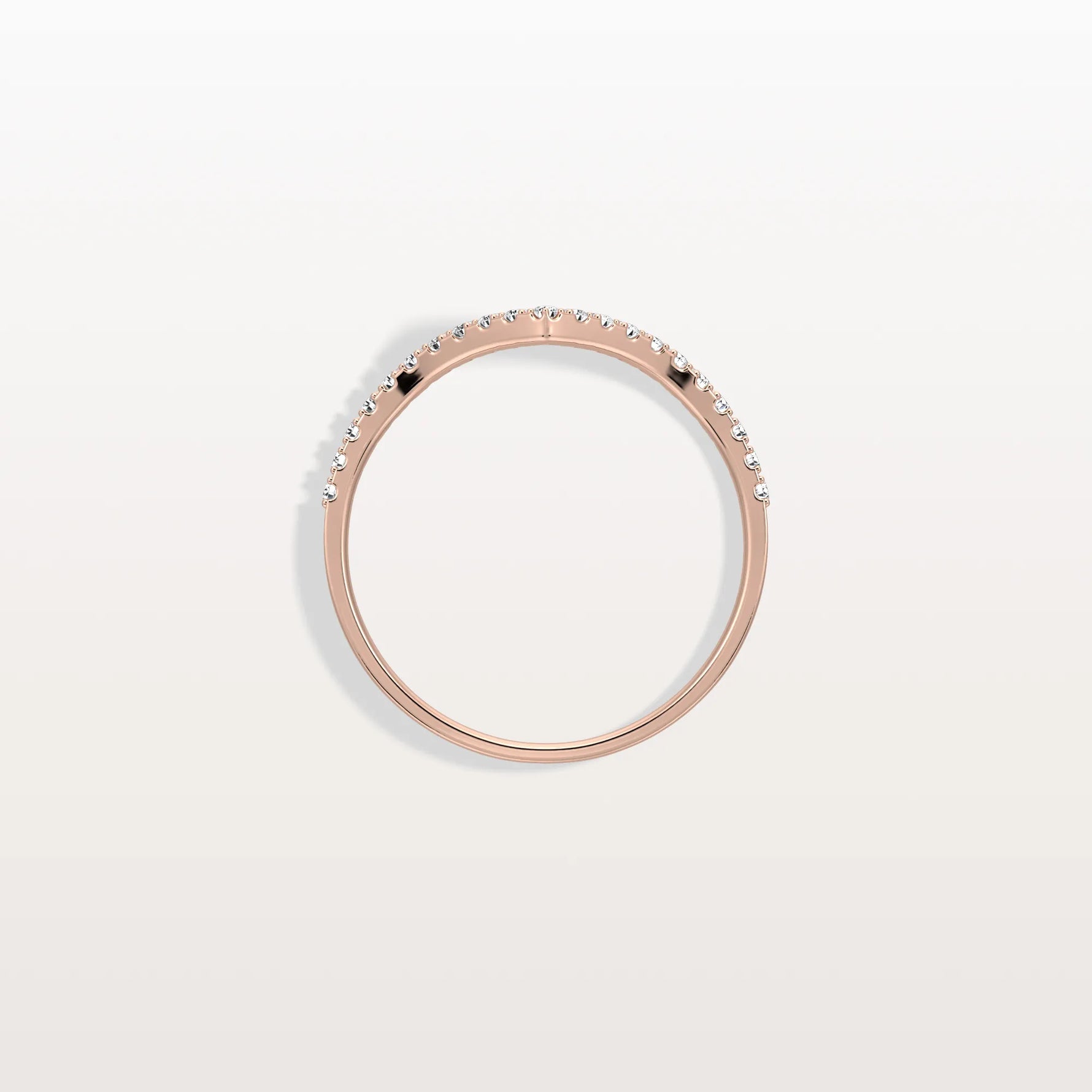 Lab Diamonds V - Shaped Wedding Band in 14K Gold/Platinum - Rings