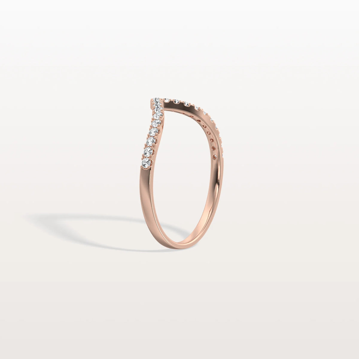 Lab Diamonds V - Shaped Wedding Band in 14K Gold/Platinum - Rings