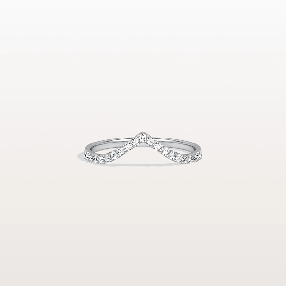 Lab Diamonds V - Shaped Wedding Band in 14K Gold/Platinum - Rings