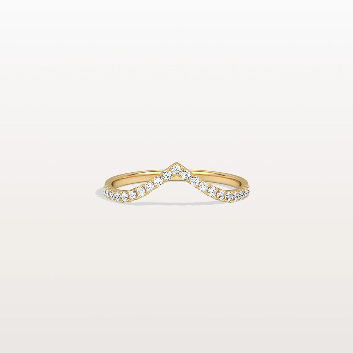 Lab Diamonds V - Shaped Wedding Band in 14K Gold/Platinum - Rings