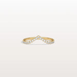 Lab Diamonds V - Shaped Wedding Band in 14K Gold/Platinum - Rings
