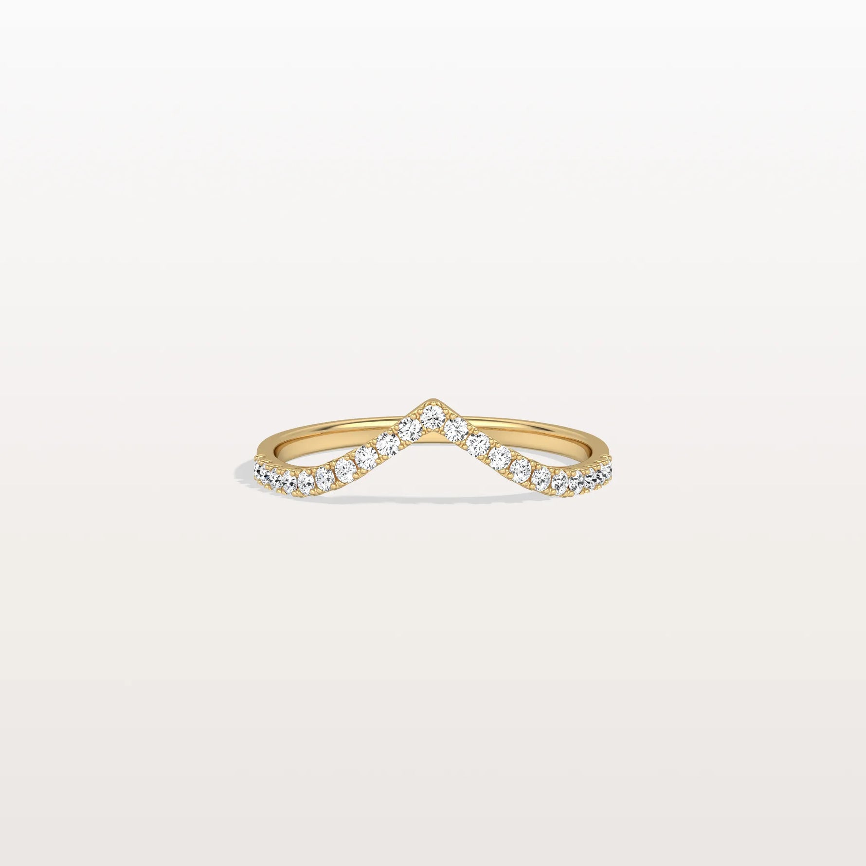 Lab Diamonds V - Shaped Wedding Band in 14K Gold/Platinum - Rings