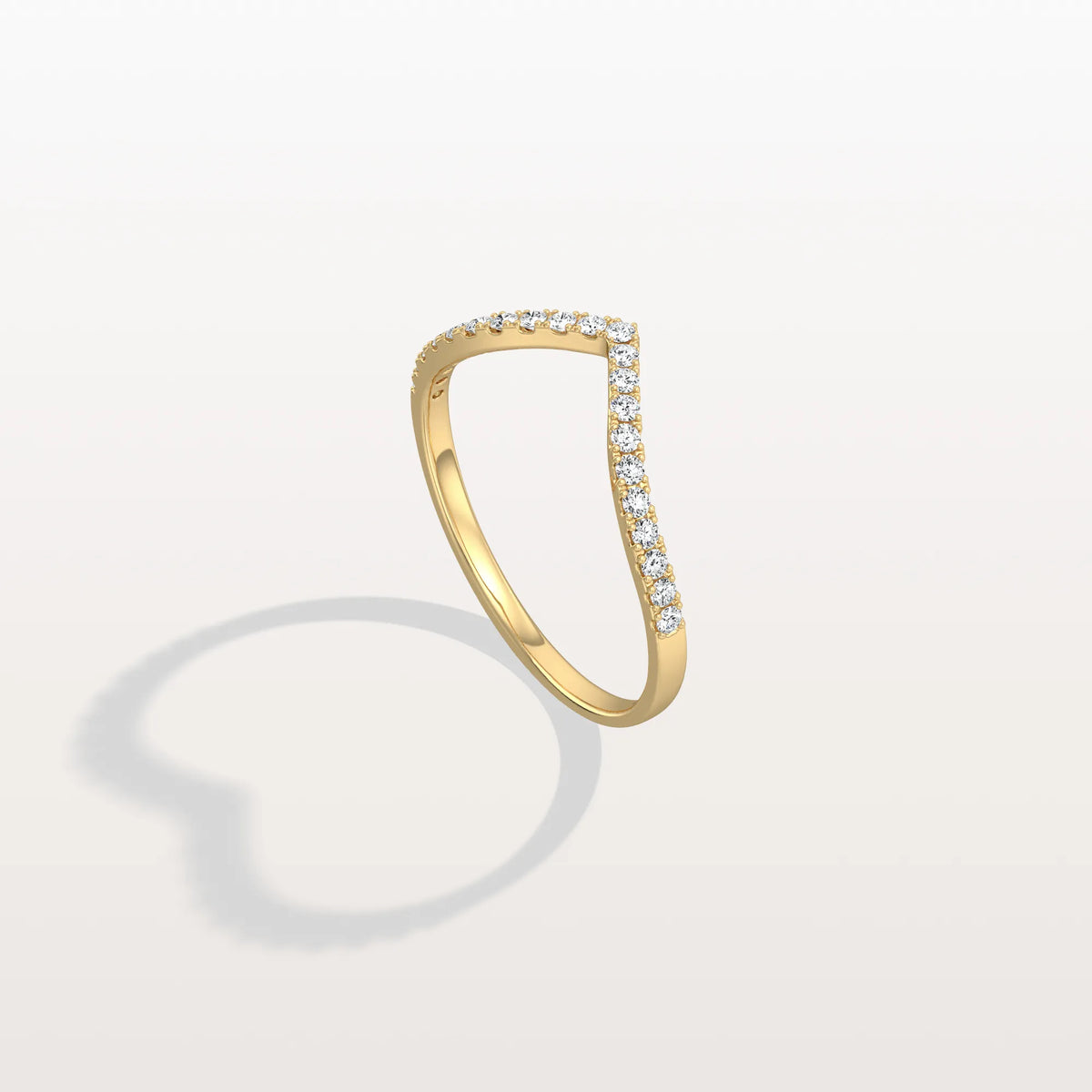 Lab Diamonds V - Shaped Wedding Band in 14K Gold/Platinum - Rings
