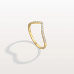 Lab Diamonds V - Shaped Wedding Band in 14K Gold/Platinum - Rings