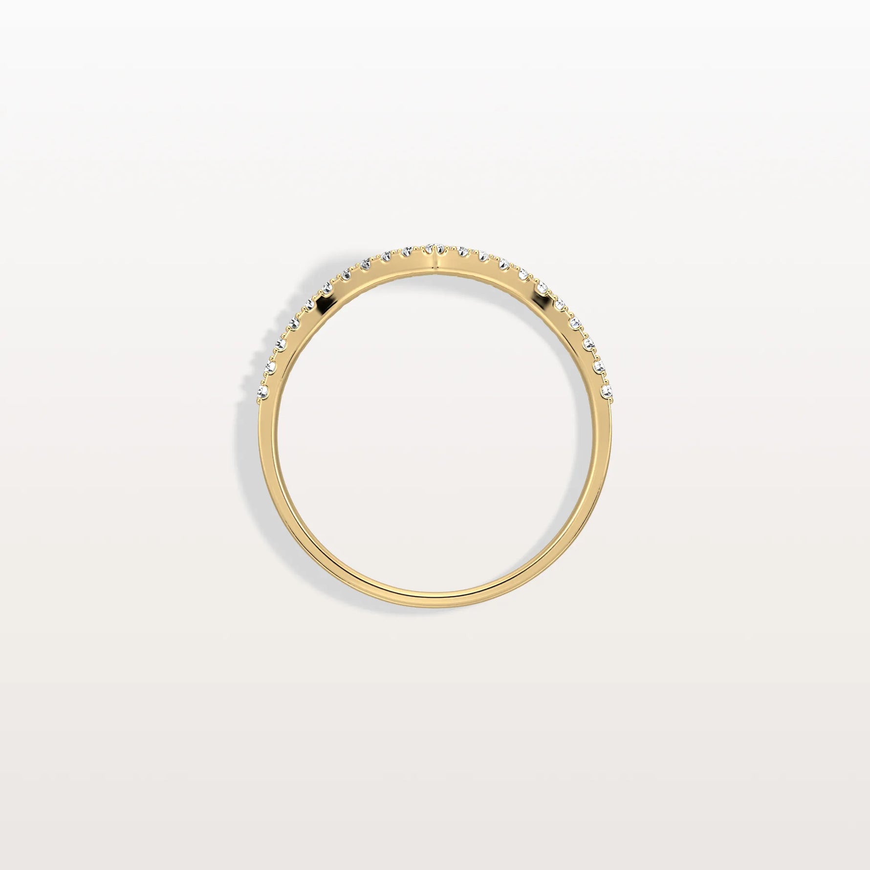 Lab Diamonds V - Shaped Wedding Band in 14K Gold/Platinum - Rings
