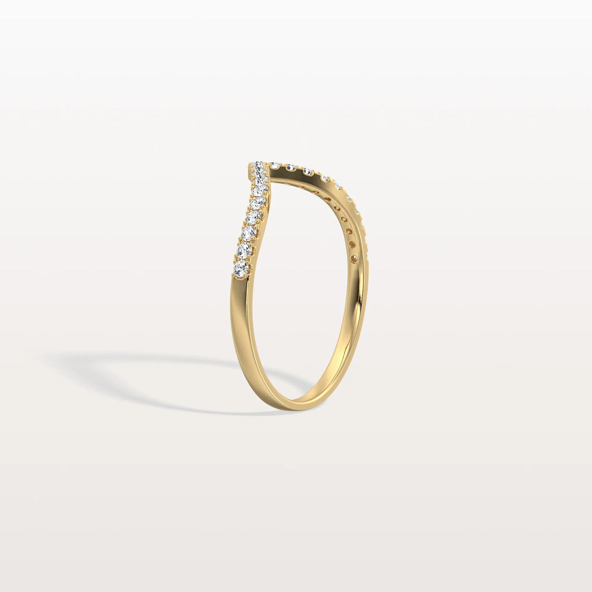 Lab Diamonds V - Shaped Wedding Band in 14K Gold/Platinum - Rings