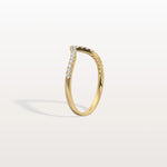 Lab Diamonds V - Shaped Wedding Band in 14K Gold/Platinum - Rings