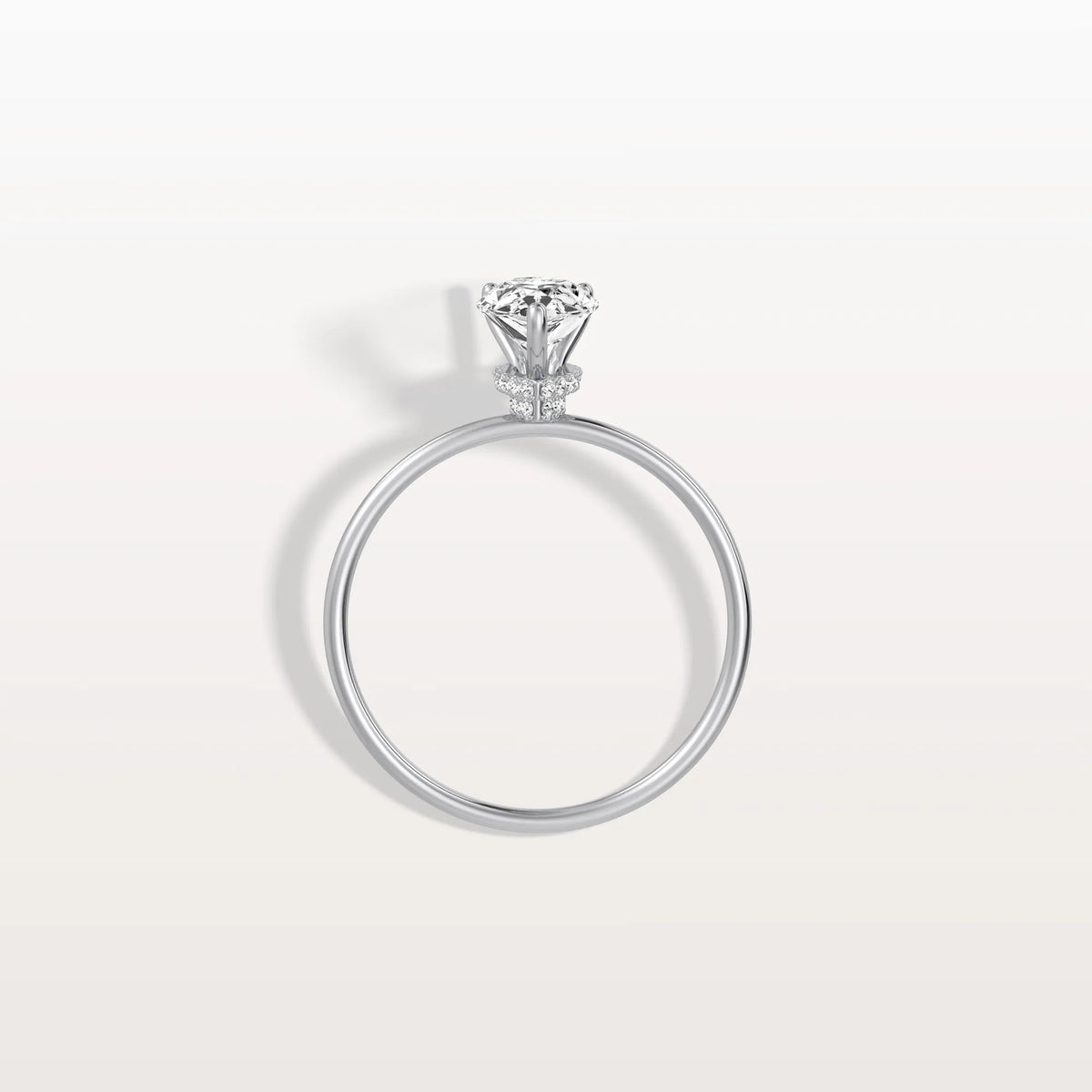 Double Hidden Halo Promise Ring with 1CT Pear Lab Grown Diamond - Rings
